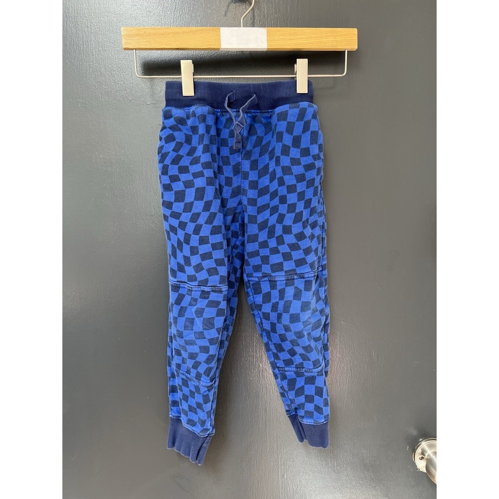 Hanna Anderson Blue Checkered Pants With Pockets And Drawstring Size 5